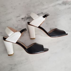 Black & White High Heeled Sandals